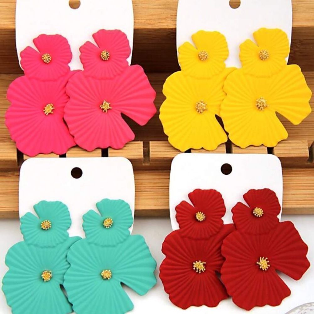 3for$20 HUGE DEAL 4pairs Multicolor Leaf Pendant Earrings, For Daily Wear
